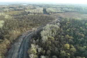 Trasa budućeg korita i spoj s nizvodnim izlaznim dijelom